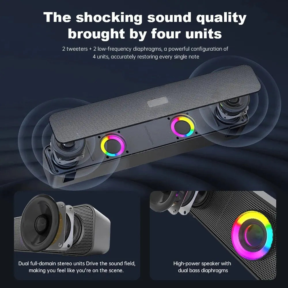 Bluetooth Speaker HD Sound Portable Playback AUX TF Card and USB LED Light Speaker Bluetooth 5.3 Wireless for Home Party Outdoor