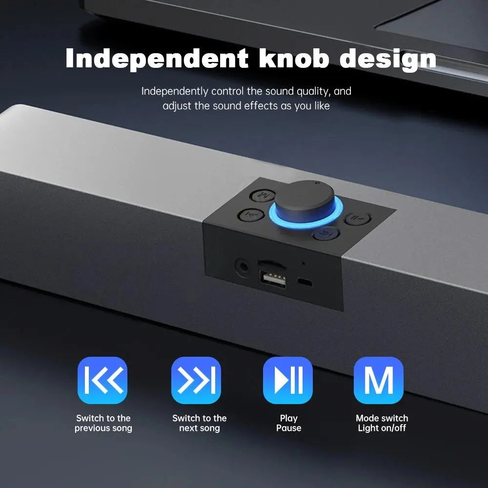 Bluetooth Speaker HD Sound Portable Playback AUX TF Card and USB LED Light Speaker Bluetooth 5.3 Wireless for Home Party Outdoor